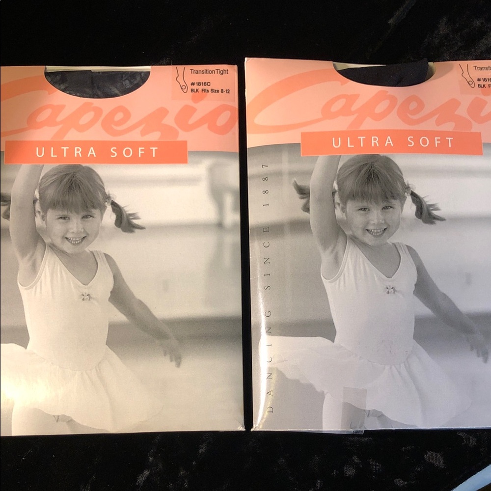 Capezio Transition Tights NEW child 8-12 Black  1816C